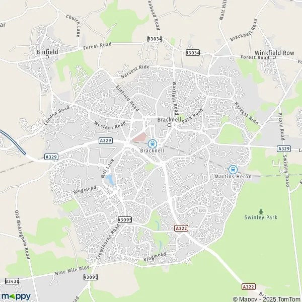 Map Crowthorne map of Crowthorne (RG45 7) and practical information
